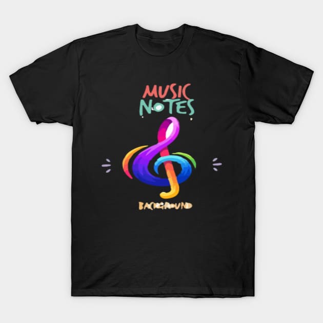 Music Sticker (Music Notes) T-Shirt by On2Go Design